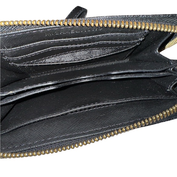 Michael Kors Print Black Wallet With Gold Accents - Picture 3 of 3